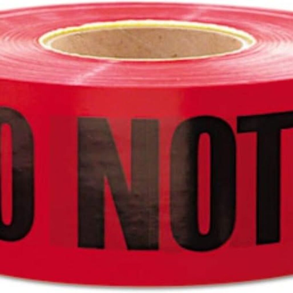 Halloween Decorations - Red Danger Do Not Enter Tape 3"x1000 Ft. Roll x 2 rolls - Picture 3 of 9